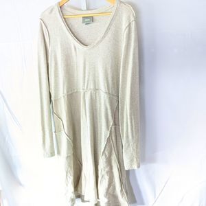 Anthro Maeve Ivory Asymmetrical Dress L NWOT